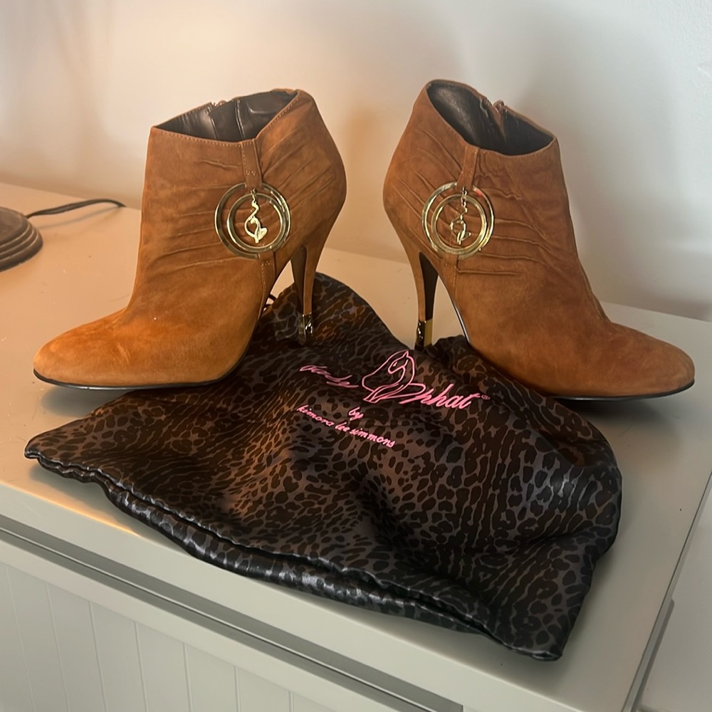 BABY PHAT authentic Size :7 1/2 Brown Suede Boots With Dust Bag No Box #Y2K